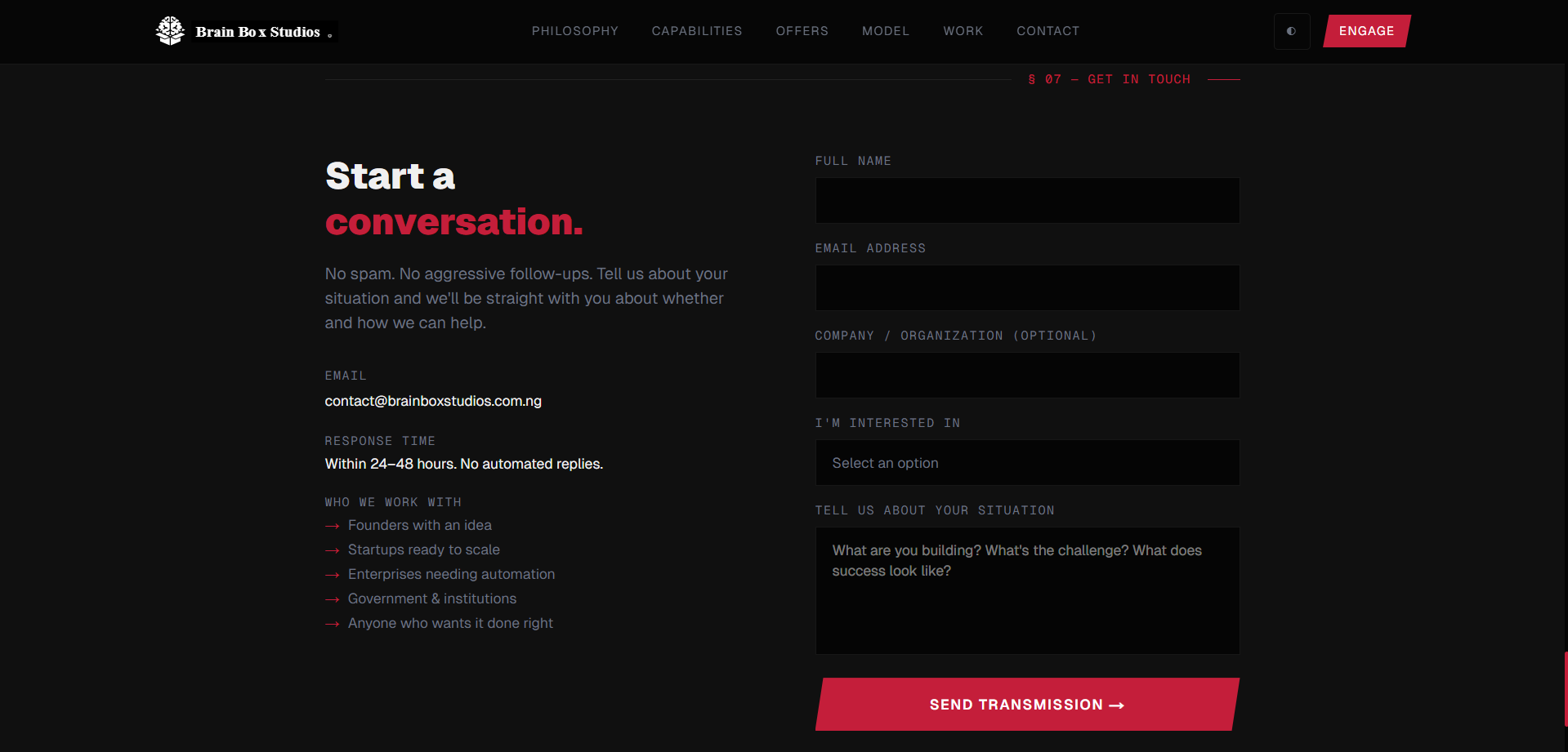 BrainBox Studios screen 1